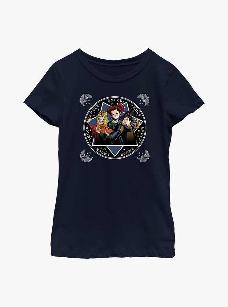 Disney Hocus Pocus Sanderson Sisters Cartoon Style Youth Girls T-Shirt