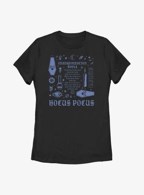 Disney Hocus Pocus Transformation Spell Lyrics Womens T-Shirt