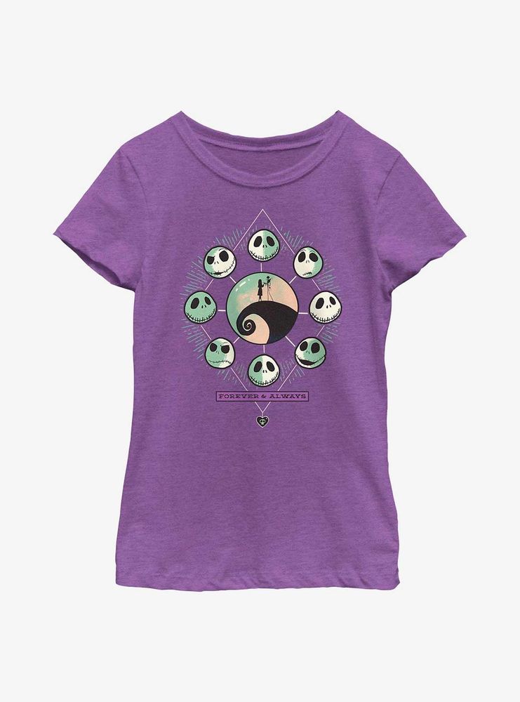 Disney The Nightmare Before Christmas Forever And Always Diamond Youth Girls T-Shirt