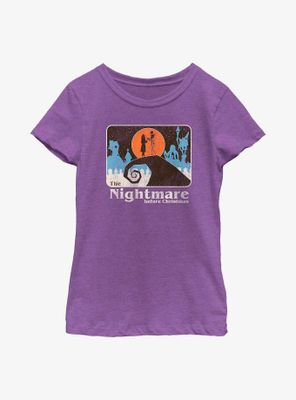 Disney The Nightmare Before Christmas Retro Jack & Sally Scene  Youth Girls T-Shirt