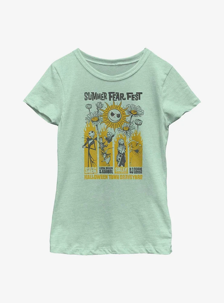 Disney The Nightmare Before Christmas Summer Fest Poster Panels Youth Girls T-Shirt
