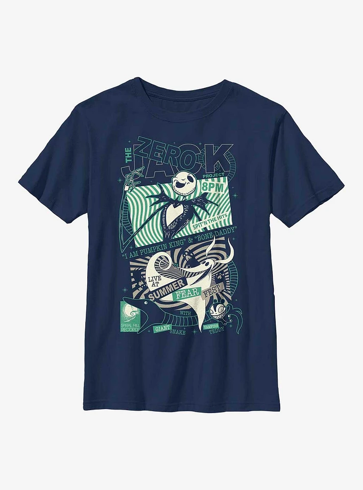 Disney The Nightmare Before Christmas Jack & Zero Fear Fest Poster Youth T-Shirt