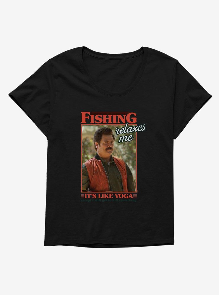 Parks And Recreation Fishing Like Yoga Womens T-Shirt Plus