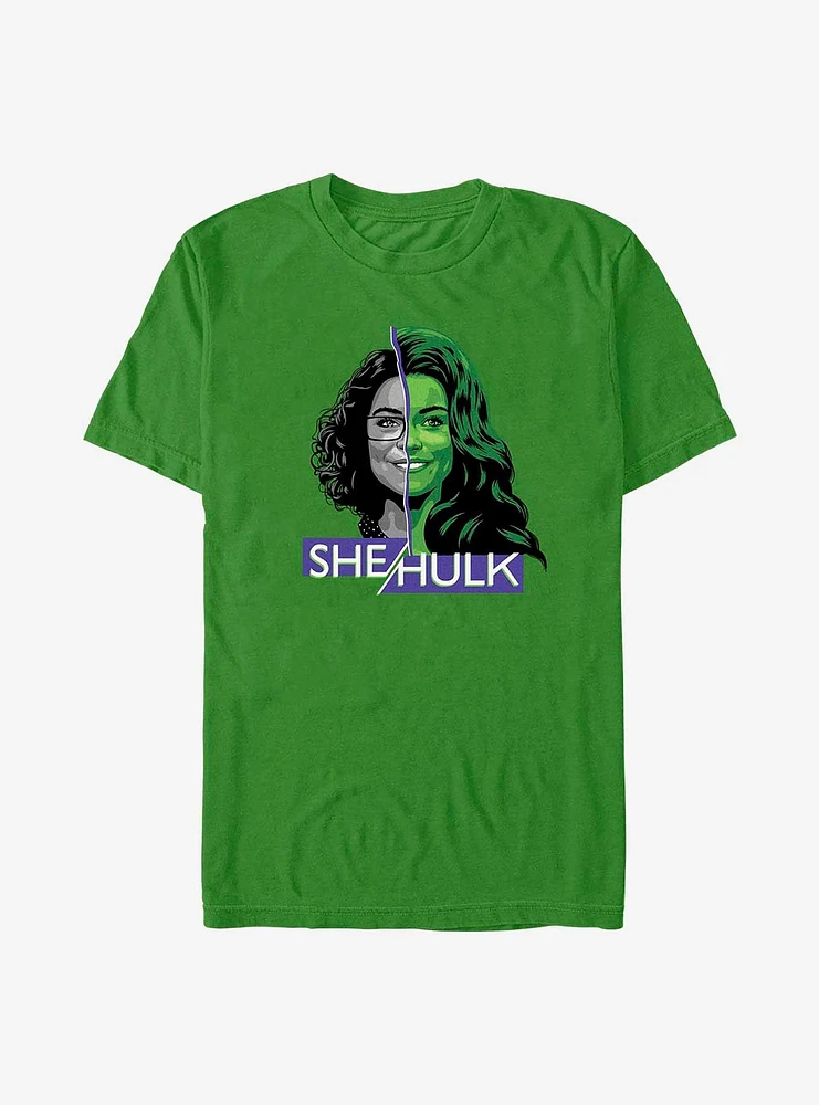 Marvel She-Hulk: Attorney At Law Face Split T-Shirt