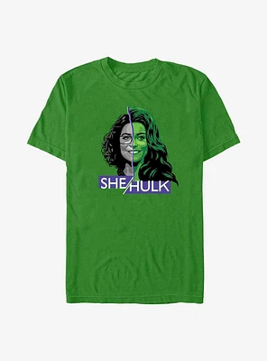 Marvel She-Hulk: Attorney At Law Face Split T-Shirt