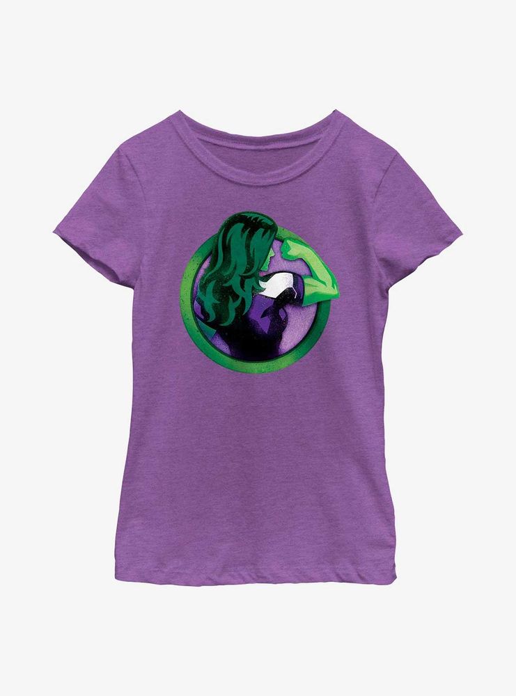 Marvel She-Hulk Arm Flex Badge Youth Girls T-Shirt