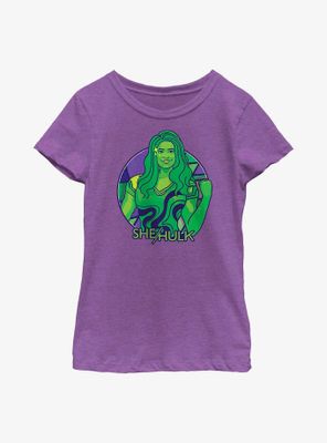 Marvel She-Hulk Color Block Circle Badge Youth Girls T-Shirt