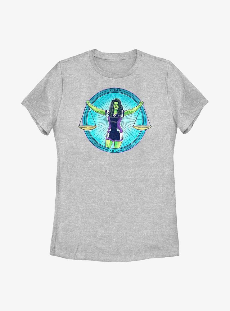 Marvel She-Hulk Superhuman Law Division Badge Womens T-Shirt