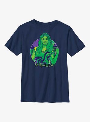 Marvel She-Hulk Color Block Circle Badge Youth T-Shirt