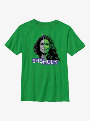 Marvel She-Hulk Face Split Youth T-Shirt