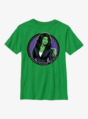 Marvel She-Hulk Jennifer Walters Circle Badge Youth T-Shirt