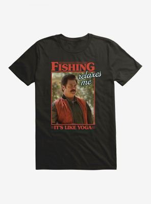 Parks And Recreation Fishing Like Yoga T-Shirt