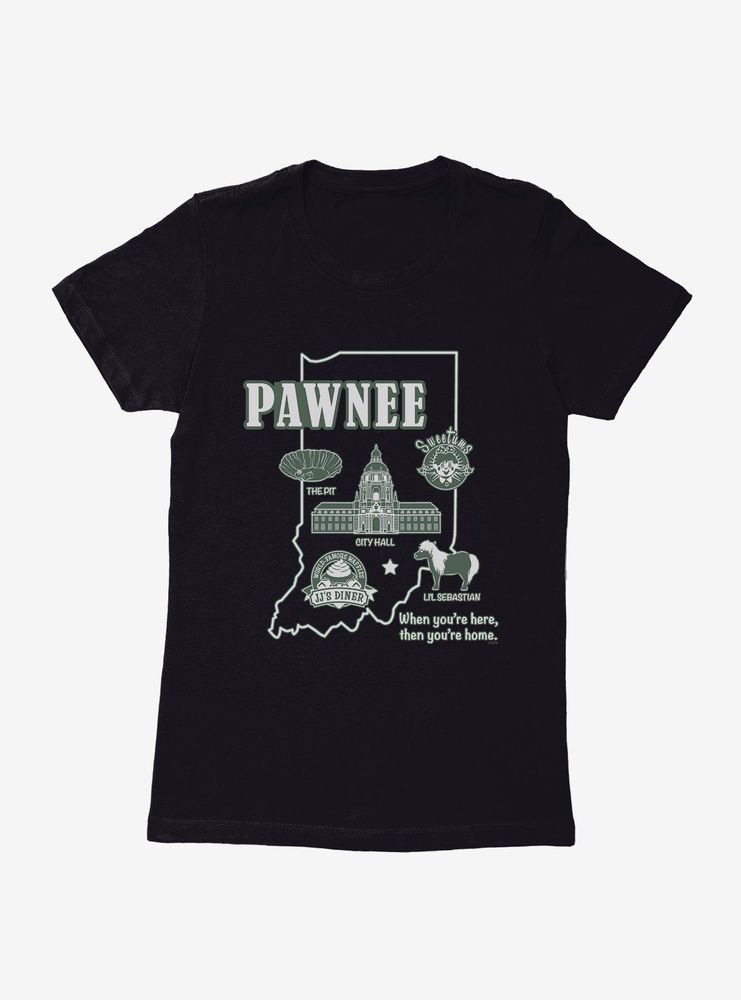 Parks And Recreation Pawnee Map Womens T-Shirt