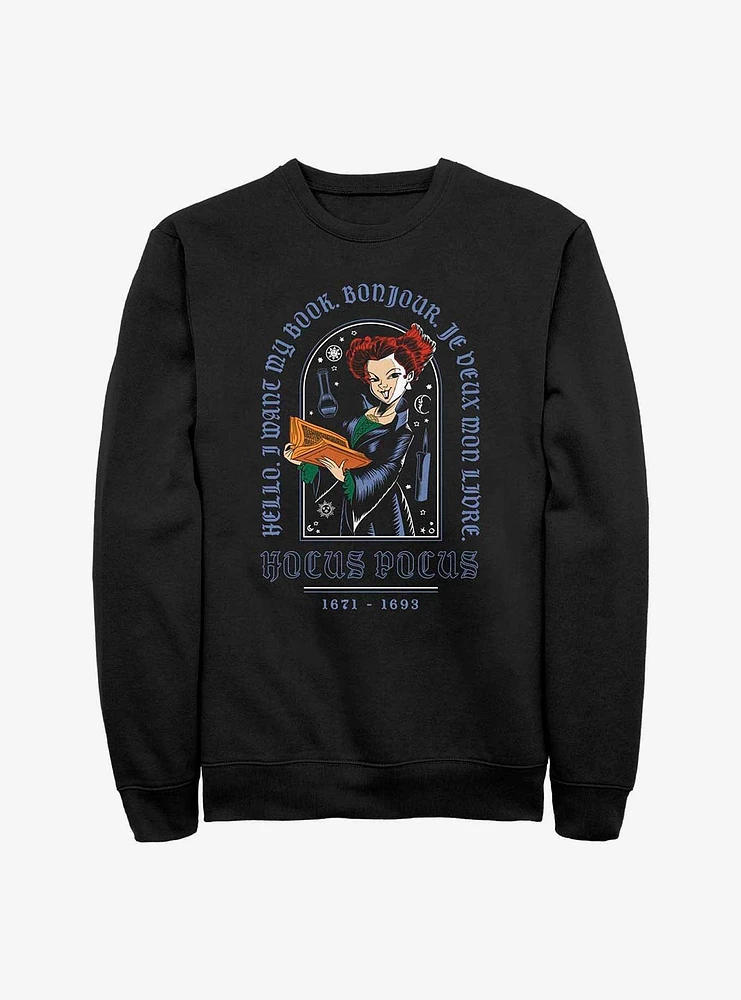 Disney Hocus Pocus Winnie I Want My Book Sweatshirt