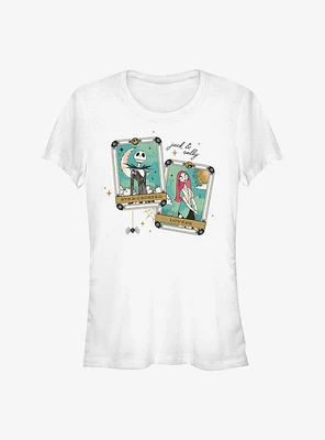 Disney The Nightmare Before Christmas Jack and Sally Tarot Cards Girls T-Shirt