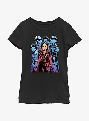 Stranger Things Neon Group Youth Girls T-Shirt