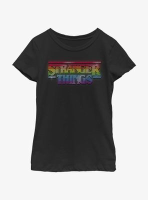 Stranger Things Shiny Lite Brite Logo Youth Girls T-Shirt
