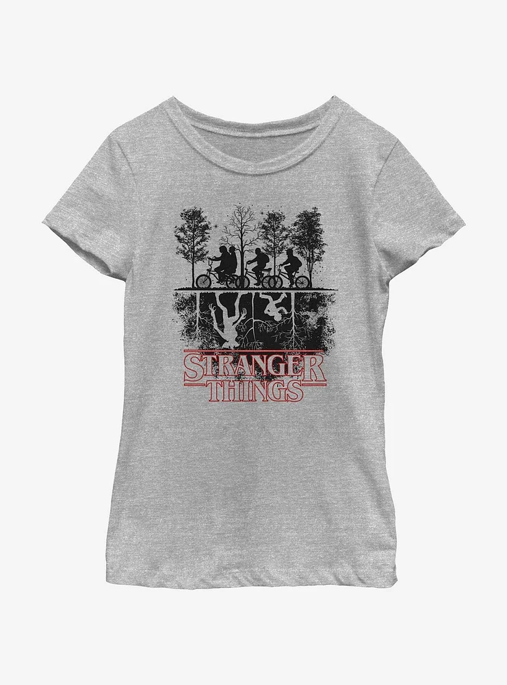 Stranger Things Upside Down Silhouette Youth Girls T-Shirt