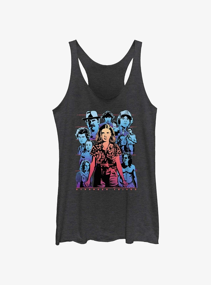 Stranger Things Neon Group Womens Tank Top