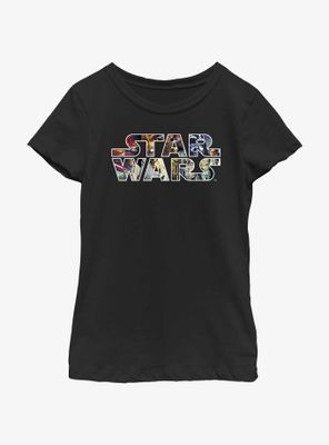 Star Wars Epic Collage Logo Youth Girls T-Shirt