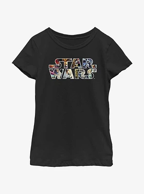 Star Wars Epic Collage Logo Youth Girls T-Shirt