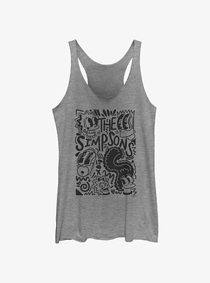 The Simpsons Pop Art Family Womens Tank Top