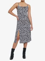 Moths Allover Print Midi Dress