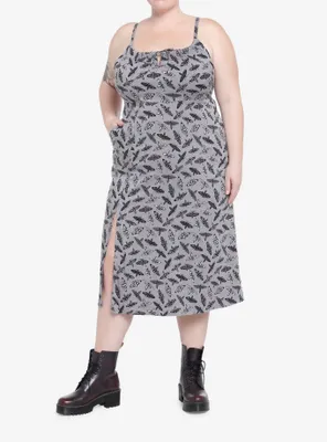 Moths Allover Print Midi Dress Plus