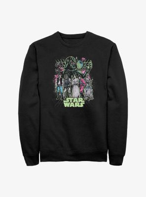 Star Wars Neon Grid Group  Sweatshirt