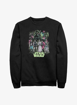 Star Wars Neon Grid Group  Sweatshirt