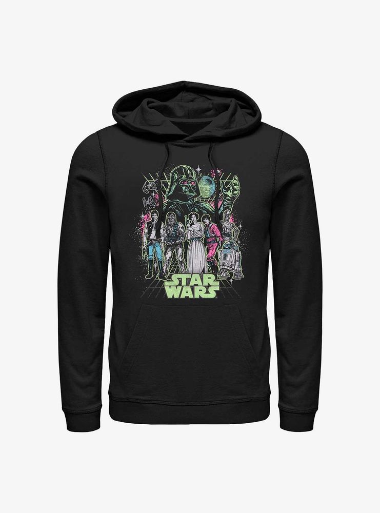 Star Wars Neon Grid Group  Hoodie