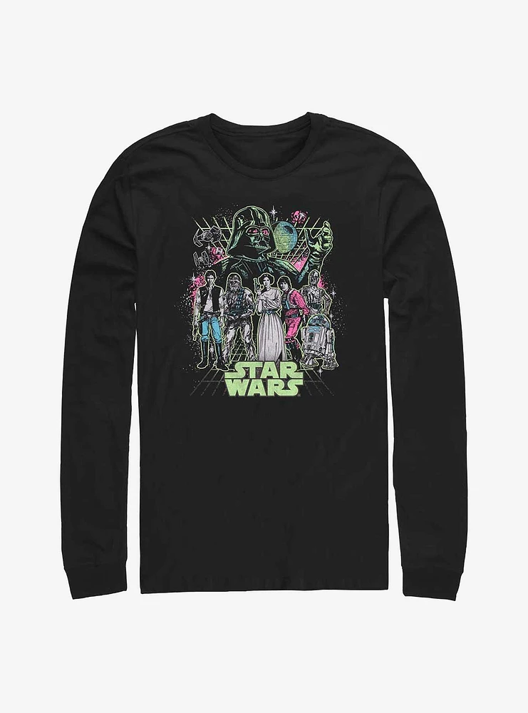 Star Wars Neon Grid Group Long Sleeve T-Shirt