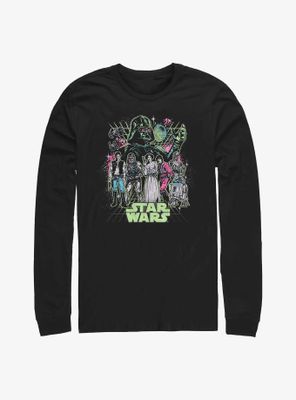 Star Wars Neon Grid Group  Long Sleeve T-Shirt