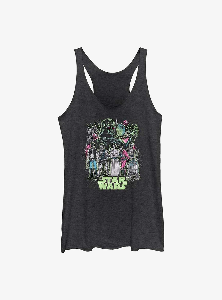 Star Wars Neon Grid Group Womens Tank Top