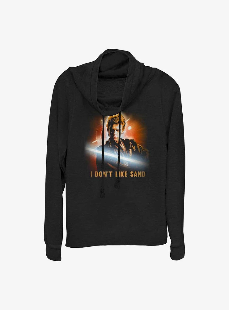 Star Wars Anakin I Don't Like Sand Cowl Neck Long-Sleeve Top