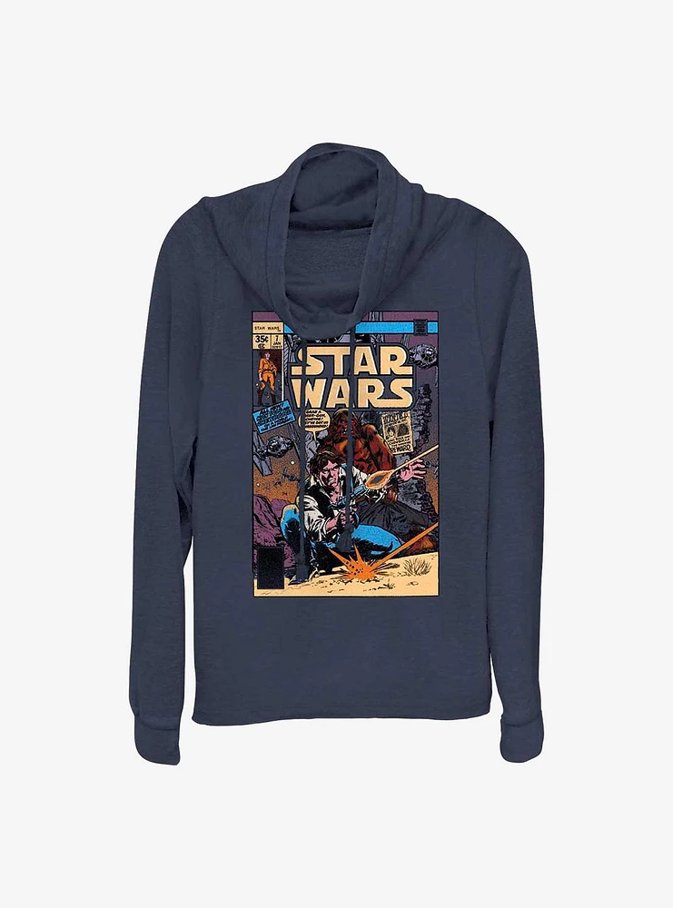 Star Wars Han Solo Comic Cowl Neck Long-Sleeve Top