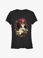 Star Wars Japanese Painting Style Luke and Leia Girls T-Shirt