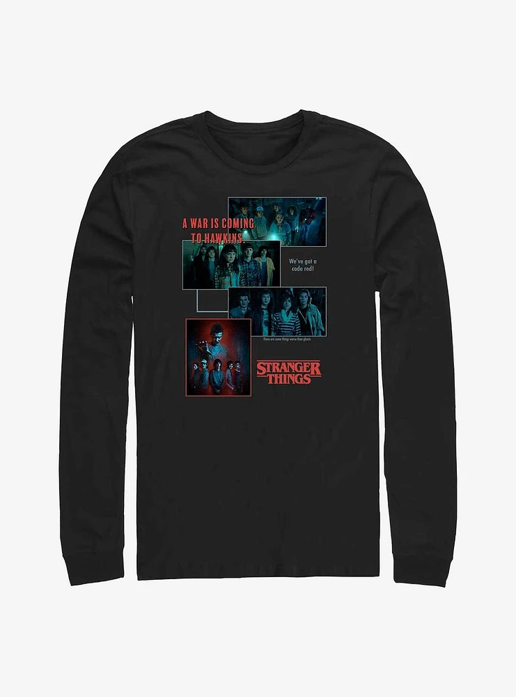 Stranger Things Hawkins War Collage Long-Sleeve T-Shirt