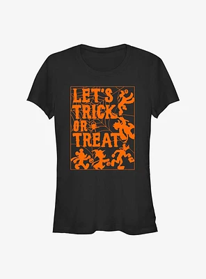 Disney Mickey Mouse Let's Trick or Treat Spiderweb Girls T-Shirt