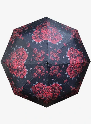 Blood Rose Compact Travel Umbrella