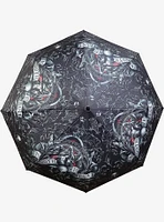 In Goth We Trust Compact Travel Umbrella