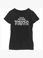 Marvel Black Panther Wakanda Forever Logo Youth Girls T-Shirt