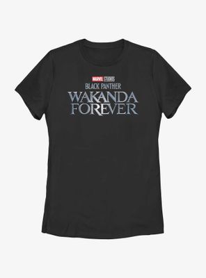 Marvel Black Panther Wakanda Forever Metal Logo Womens T-Shirt