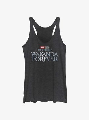 Marvel Black Panther Wakanda Forever Metal Logo Womens Tank Top