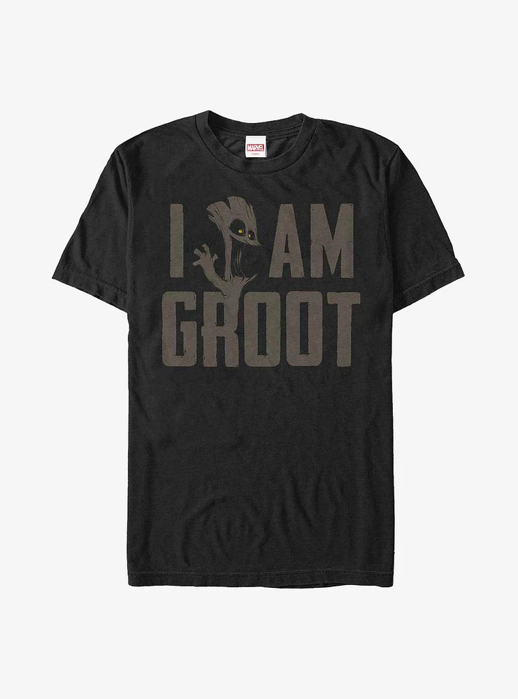 Marvel Guardians Of The Galaxy I Am Groot Text T-Shirt