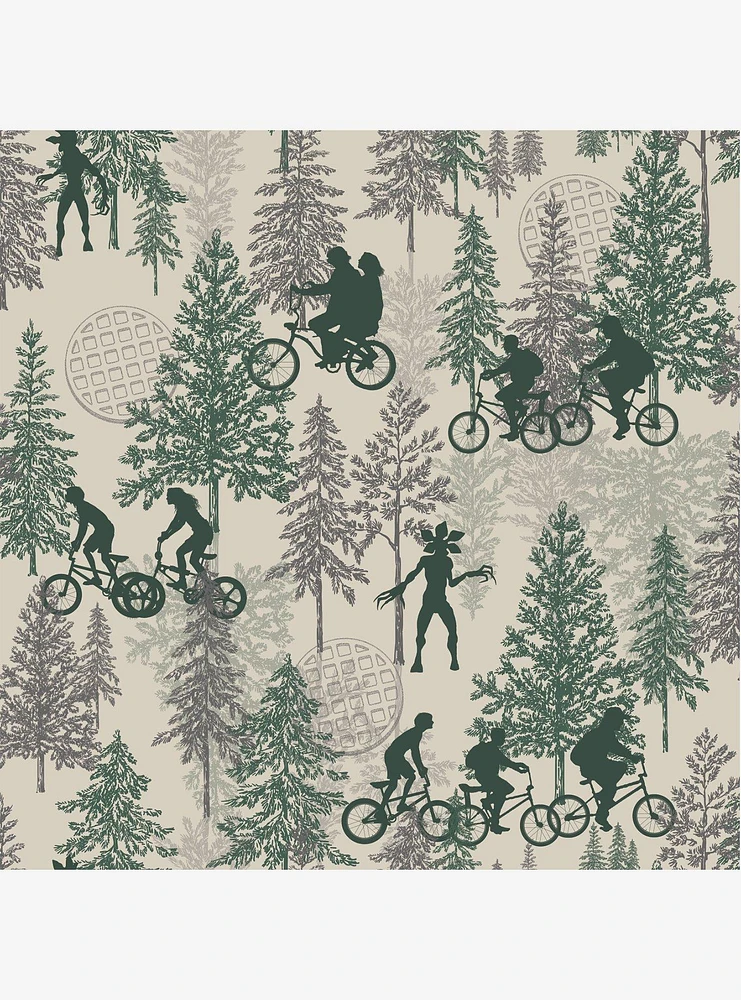 Stranger Things Hawkins Woods Peel & Stick Wallpaper Dark