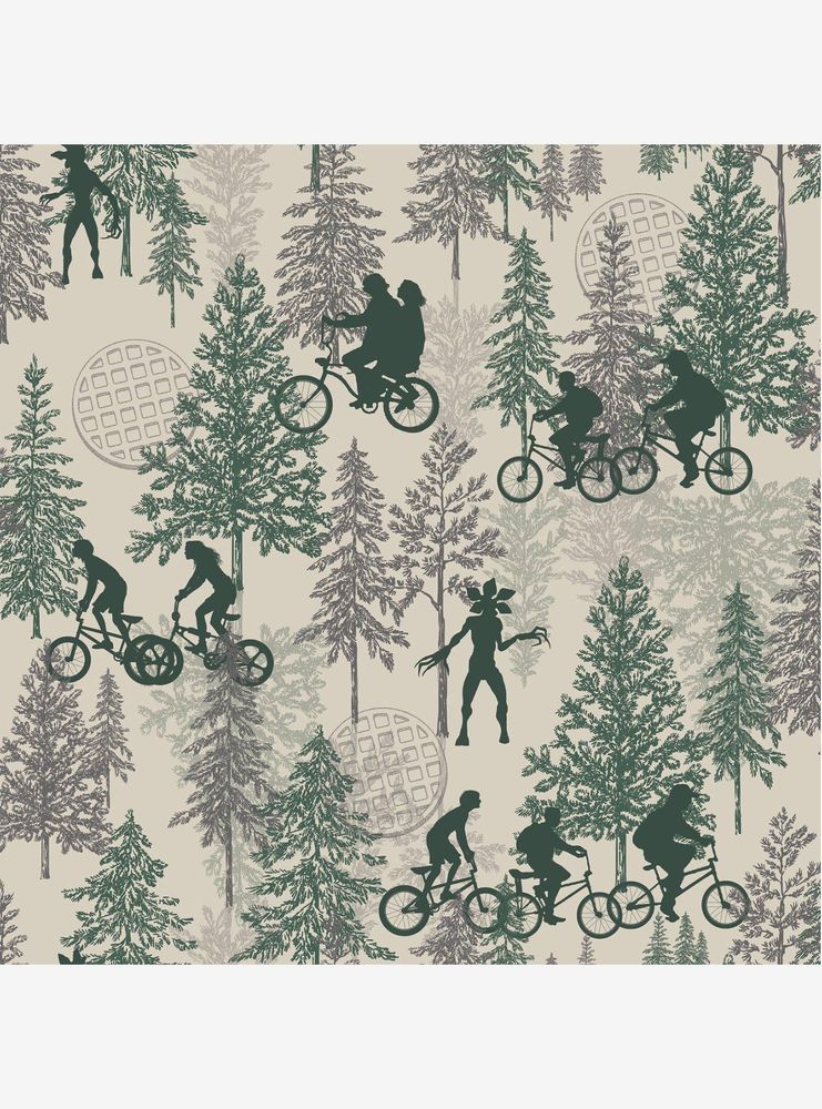 Stranger Things Hawkins Woods Peel & Stick Wallpaper Dark