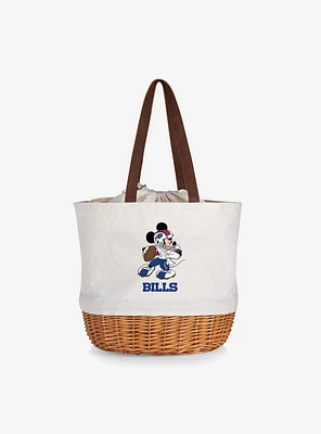 Disney Mickey Mouse NFL Buf Bills Canvas Willow Basket Tote