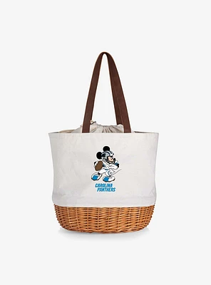 Disney Mickey Mouse NFL Carolina Panthers Canvas Willow Basket Tote