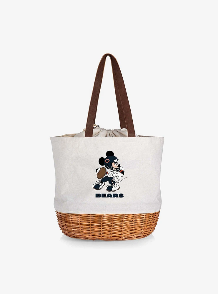 Disney Mickey Mouse NFL Chicago Bears Canvas Willow Basket Tote